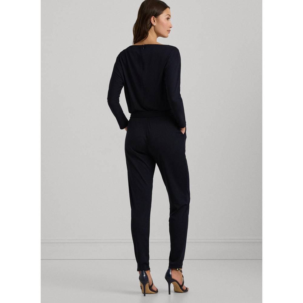 Lauren Ralph Lauren Women Belted Jersey Dolman Sleeve Jumpsuit Navy Size S - Picture 4 of 4